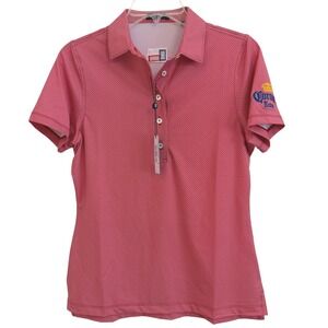 Turtleson Clare Mini Diamond Jacquard Performance Polo Red Corona Texas Women S